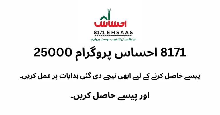 Ehsaas Program 8171 June 2025 Payment 13500 Check Via Online Web Portal